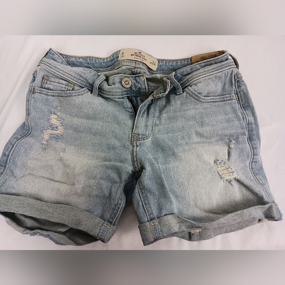 2/$30 Women's Light Blue Wash Denim Shorts Low Rise Booty Shorts Grunge (#1,369)